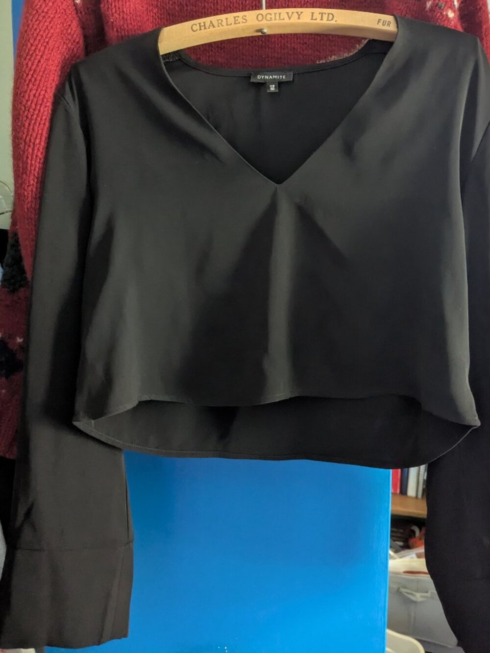 Dynamite Long Bell Sleeve Black Shirt